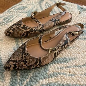 Old Navy Snakeskin Flats with Adjustable Slingback